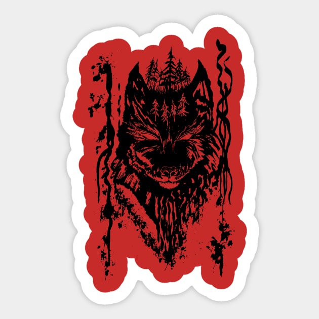 wolf  Spirit of the forest Sticker by NemfisArt